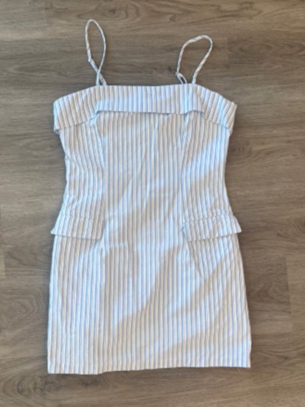 Spaghetti Strap Striped Mini Dress with Pockets